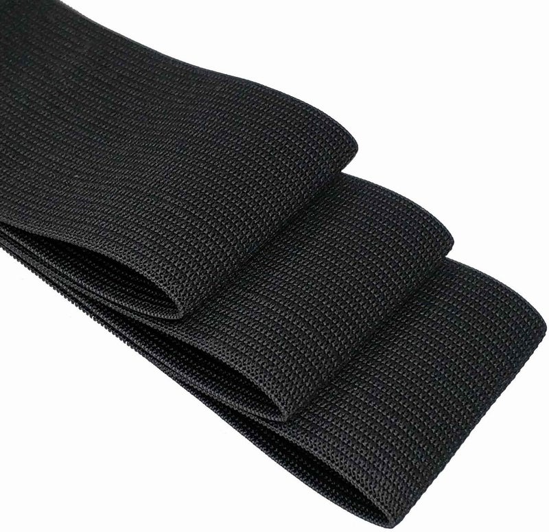 CISONE Knit Elastic 2 Inch Wide Black Heavy Stretch High Elasticity Knit Elastic Band 5 Yards - Image 2